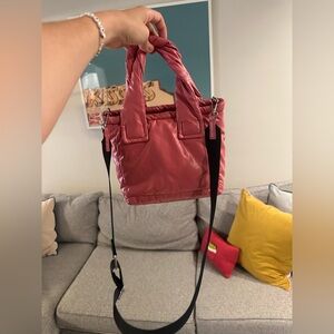 Zara purse pink black strap